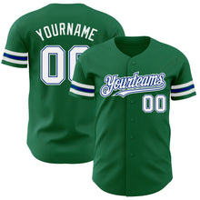 Load image into Gallery viewer, Custom Kelly Green White-Royal Authentic Baseball Jersey