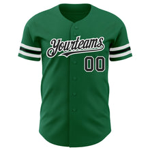 Load image into Gallery viewer, Custom Kelly Green Black-White Authentic Baseball Jersey