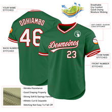 Load image into Gallery viewer, Custom Kelly Green White-Red Authentic Throwback Baseball Jersey