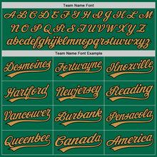 Load image into Gallery viewer, Custom Kelly Green Old Gold-Black Authentic Throwback Baseball Jersey