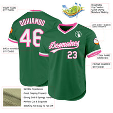 Load image into Gallery viewer, Custom Kelly Green White-Pink Authentic Throwback Baseball Jersey