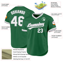 Load image into Gallery viewer, Custom Kelly Green White-Gray Authentic Throwback Baseball Jersey