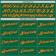 Load image into Gallery viewer, Custom Kelly Green Black-Gold Authentic Throwback Basketball Jersey