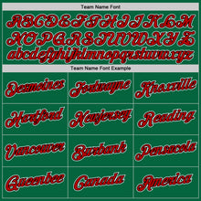 Load image into Gallery viewer, Custom Kelly Green Red-Black Authentic Throwback Basketball Jersey