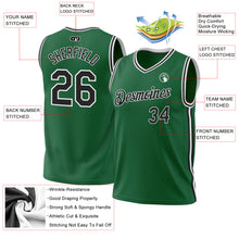 Load image into Gallery viewer, Custom Kelly Green Black-White Authentic Throwback Basketball Jersey
