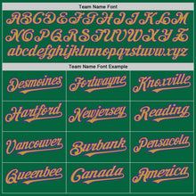 Load image into Gallery viewer, Custom Kelly Green Old Gold-Purple Authentic Baseball Jersey