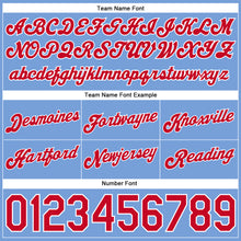 Load image into Gallery viewer, Custom Light Blue White Pinstripe Red-White Authentic Basketball Shorts