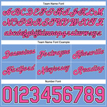 Load image into Gallery viewer, Custom Light Blue White Pinstripe Pink-Black Authentic Basketball Shorts