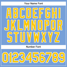 Load image into Gallery viewer, Custom Light Blue Gold-White Authentic Sleeveless Baseball Jersey