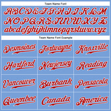 Load image into Gallery viewer, Custom Light Blue Red-White Authentic Sleeveless Baseball Jersey