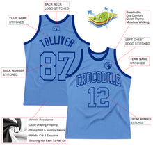 Load image into Gallery viewer, Custom Light Blue Light Blue-Royal Authentic Throwback Basketball Jersey