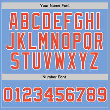 Load image into Gallery viewer, Custom Light Blue Orange-White Authentic Throwback Basketball Jersey