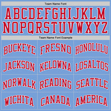 Load image into Gallery viewer, Custom Light Blue Red-White Authentic Throwback Basketball Jersey