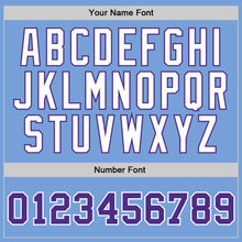 Load image into Gallery viewer, Custom Light Blue Purple-White Authentic Throwback Basketball Jersey