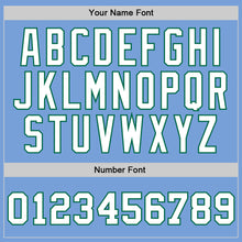 Load image into Gallery viewer, Custom Light Blue White-Kelly Green Authentic Throwback Basketball Jersey