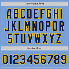 Load image into Gallery viewer, Custom Light Blue Navy-Gold Authentic Baseball Jersey