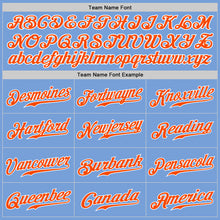 Load image into Gallery viewer, Custom Light Blue Orange-White Authentic Baseball Jersey