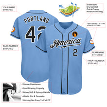 Load image into Gallery viewer, Custom Light Blue Black-White Authentic Baseball Jersey