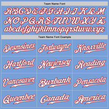 Load image into Gallery viewer, Custom Light Blue White-Red Authentic Baseball Jersey