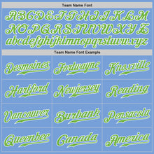 Load image into Gallery viewer, Custom Light Blue Neon Green-White Authentic Baseball Jersey