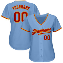 Load image into Gallery viewer, Custom Light Blue Red-Gold Authentic Baseball Jersey