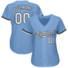 Load image into Gallery viewer, Custom Light Blue White-Black Authentic Baseball Jersey
