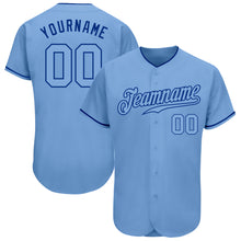 Load image into Gallery viewer, Custom Light Blue Light Blue-Royal Authentic Baseball Jersey