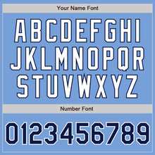 Load image into Gallery viewer, Custom Light Blue White-Navy Authentic Baseball Jersey