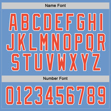 Load image into Gallery viewer, Custom Light Blue Orange-White Hockey Jersey