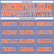 Load image into Gallery viewer, Custom Light Blue Orange-White Stitched Cuffed Knit Hat