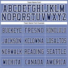 Load image into Gallery viewer, Custom Light Blue Navy-White Stitched Cuffed Knit Hat