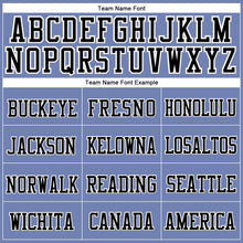 Load image into Gallery viewer, Custom Light Blue Black-White Stitched Cuffed Knit Hat