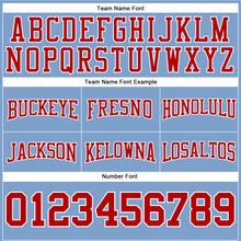 Load image into Gallery viewer, Custom Stitched Light Blue Red-White Football Pullover Sweatshirt Hoodie
