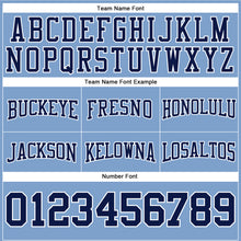 Load image into Gallery viewer, Custom Stitched Light Blue Navy-White Football Pullover Sweatshirt Hoodie