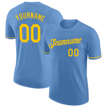 Load image into Gallery viewer, Custom Light Blue Gold Performance T-Shirt