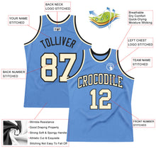 Load image into Gallery viewer, Custom Light Blue Cream-Black Authentic Throwback Basketball Jersey