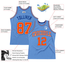 Load image into Gallery viewer, Custom Light Blue Orange-Royal Authentic Throwback Basketball Jersey