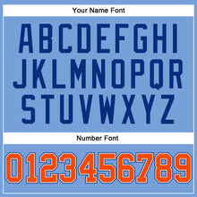 Load image into Gallery viewer, Custom Light Blue Orange-Royal Authentic Throwback Basketball Jersey