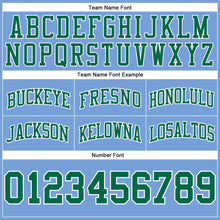 Load image into Gallery viewer, Custom Light Blue Kelly Green-White Authentic Throwback Basketball Shorts