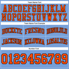 Load image into Gallery viewer, Custom Light Blue Orange-Black Authentic Throwback Basketball Shorts