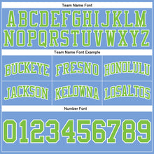 Load image into Gallery viewer, Custom Light Blue Neon Green-White Authentic Throwback Basketball Shorts