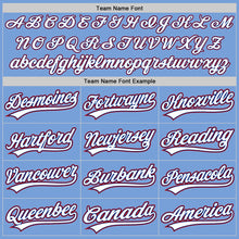 Load image into Gallery viewer, Custom Light Blue White Royal-Red Authentic Baseball Jersey