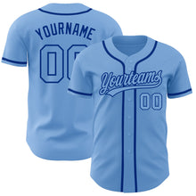 Load image into Gallery viewer, Custom Light Blue Light Blue-Royal Authentic Baseball Jersey