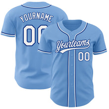 Load image into Gallery viewer, Custom Light Blue White-Royal Authentic Baseball Jersey