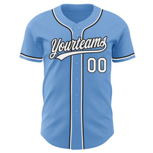 Load image into Gallery viewer, Custom Light Blue White-Black Authentic Baseball Jersey