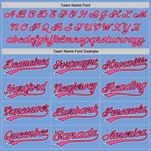 Load image into Gallery viewer, Custom Light Blue Pink-Black Authentic Baseball Jersey