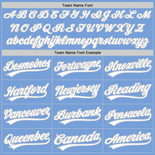 Load image into Gallery viewer, Custom Light Blue White-Gray Authentic Baseball Jersey