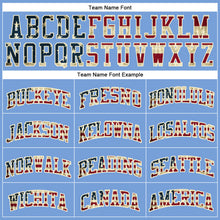 Load image into Gallery viewer, Custom Light Blue Vintage USA Flag-Cream Authentic Throwback Basketball Jersey