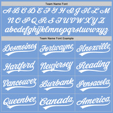 Load image into Gallery viewer, Custom Light Blue White Pinstripe White Authentic Baseball Jersey