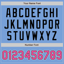 Load image into Gallery viewer, Custom Light Blue White Pinstripe Pink-Black Authentic Baseball Jersey